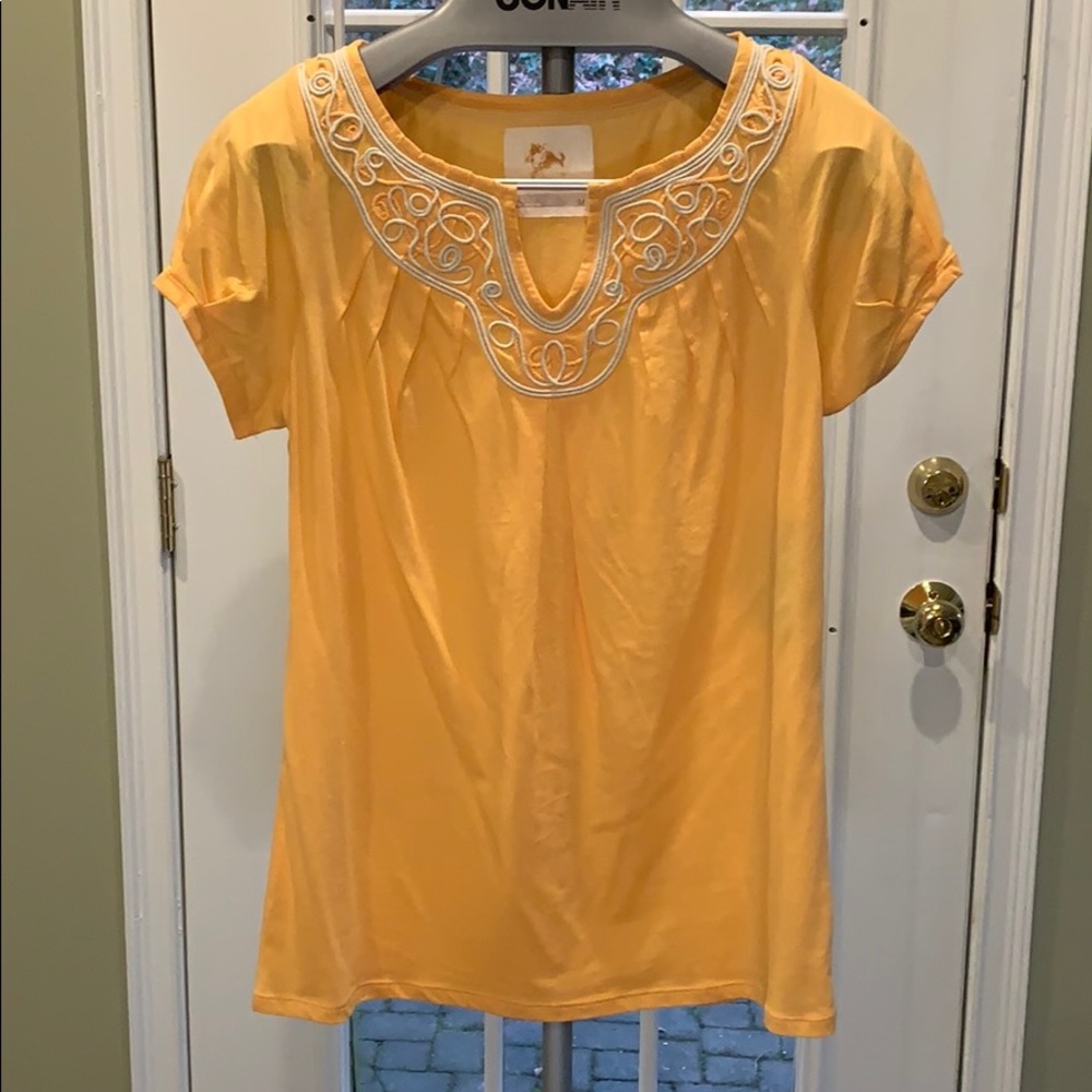 Anthropologie Orange Top